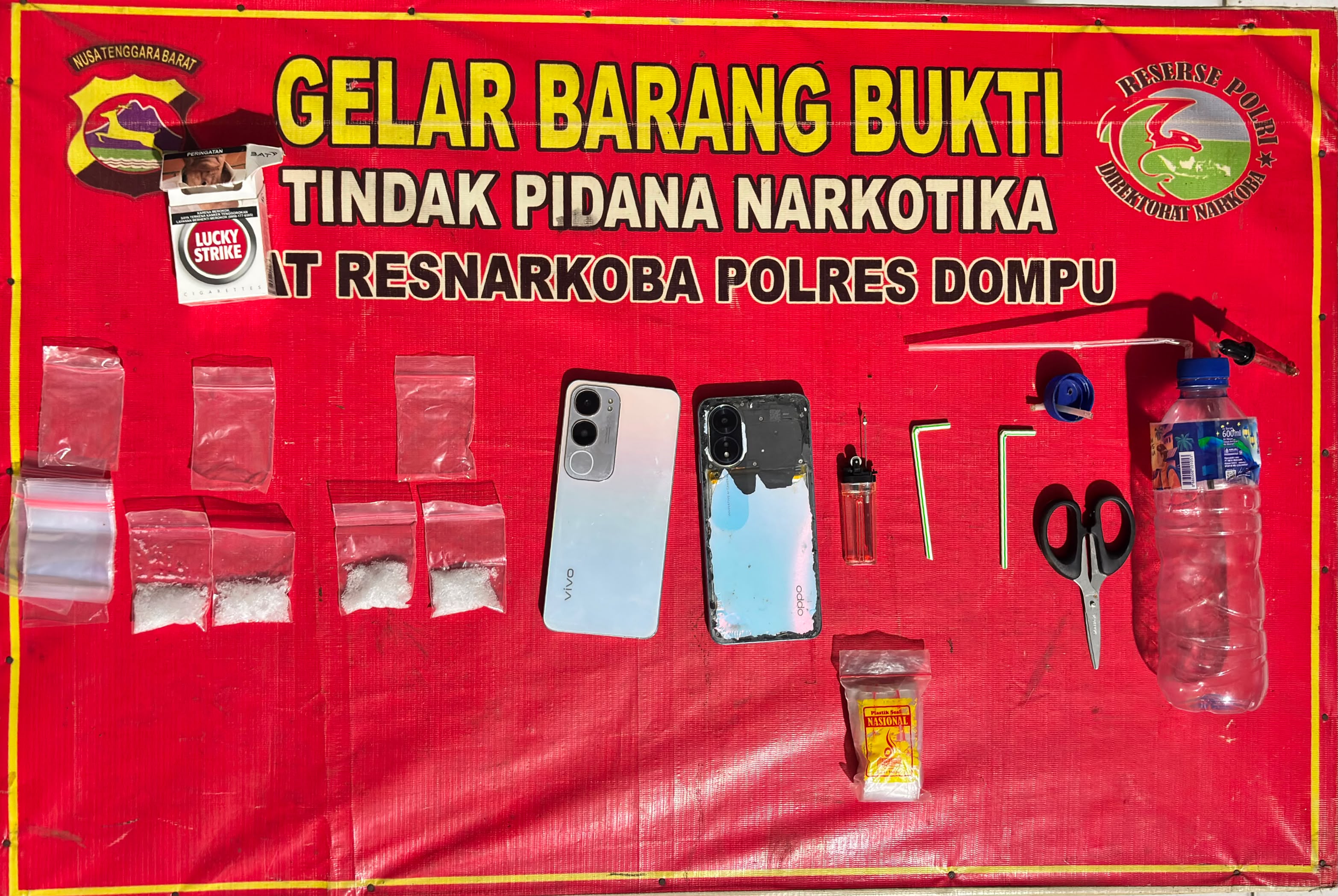 Polres Dompu Ungkap Peredaran Sabu 20,46 Gram, Seorang Pria Diamankan Pada Jum'at 31 Juli 2036.